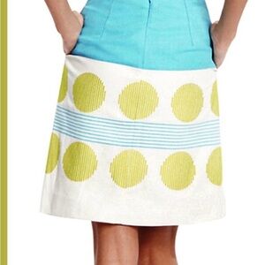 Boden aqua and chartreuse skirt